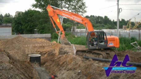 Строительство внутриплощадочных сетей водопровода, фекальной и ливневой канализации в г. Железнодорожный